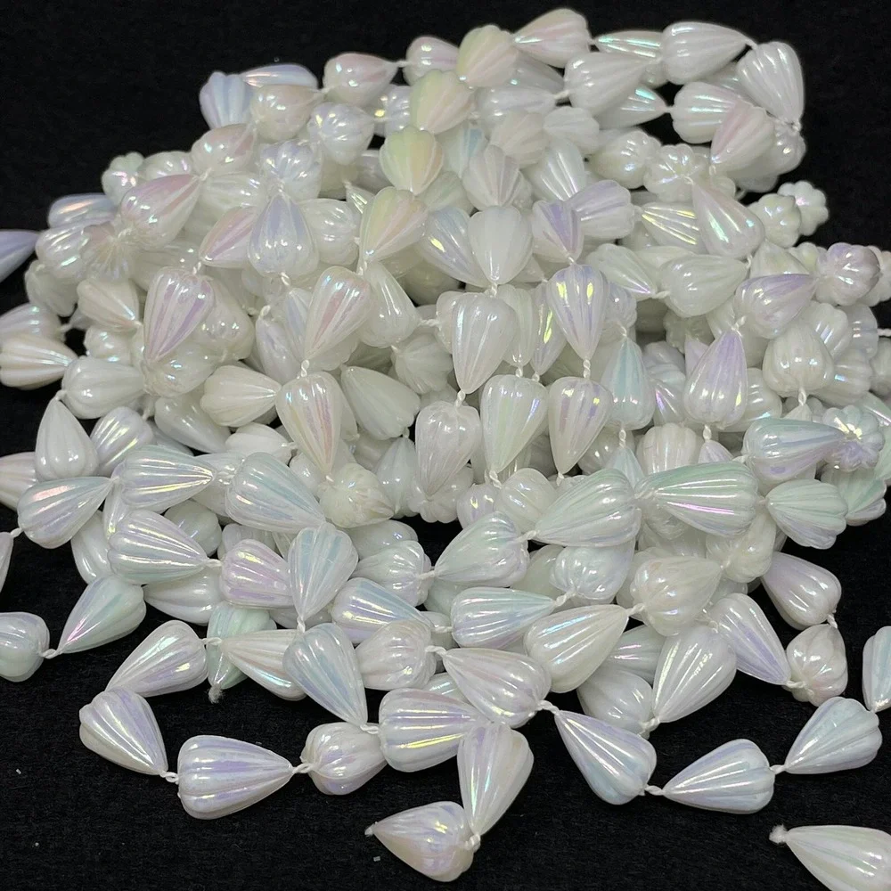 Vintage Teardrop‎ Shape Plastic Iridescent Bead Garland Christmas Decor 728 inch